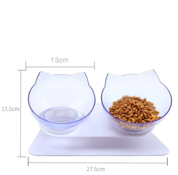 Non-Slip Elevated Pet Bowl – Oblique Mouth Design for Cats & Dogs