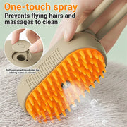 Premium Steam Pet Grooming Brush – 3-in-1 Electric Spray Comb for Cats & Dogs