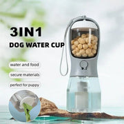 3-in-1 Pet Water Bottle – Portable Food, Water & Waste Bag Dispenser for Dogs & Cat