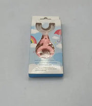 Kid brushing teeth with Children’s U-Shaped Toothbrush – Safe and Gentle Design